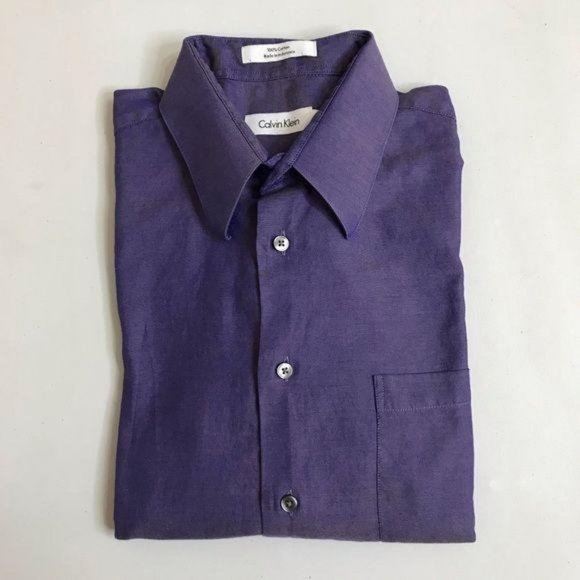 Calvin Klein Mens Purple Button Front Shirt - Picture 2 of 11